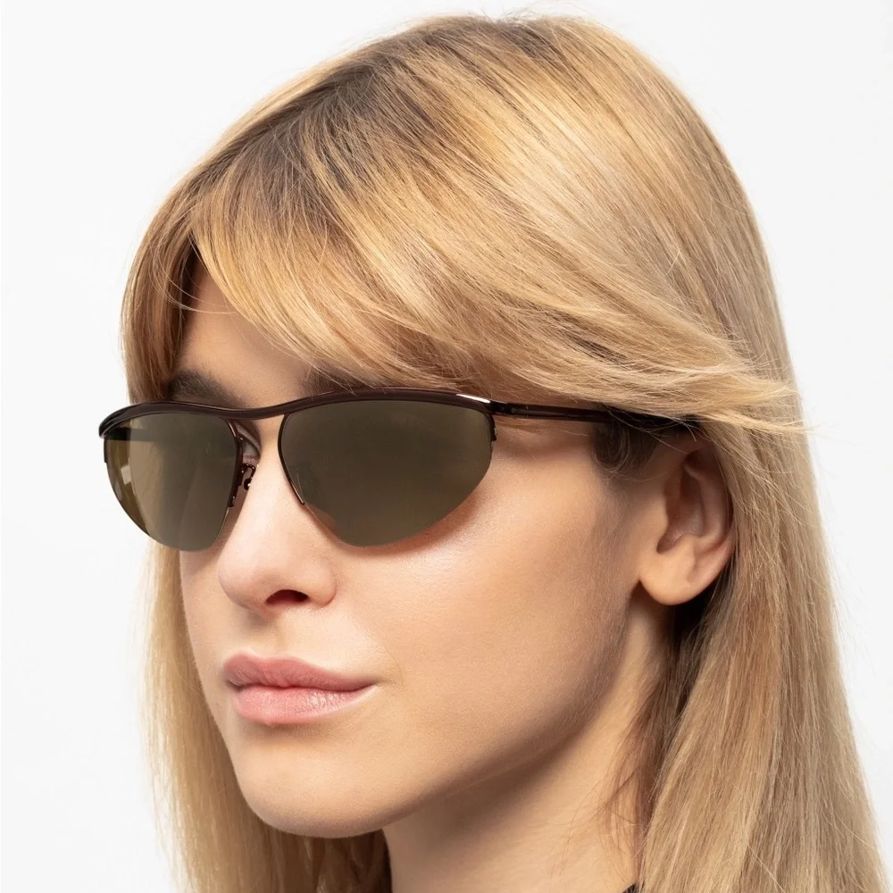 Bottega Veneta Oval Metal Pathos Cat Eye Mirrored Sunglasses BV1091S